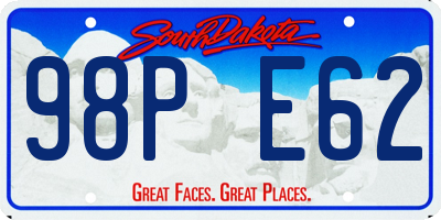 SD license plate 98PE62
