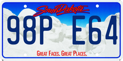 SD license plate 98PE64