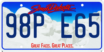 SD license plate 98PE65
