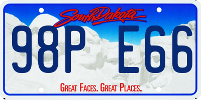 SD license plate 98PE66