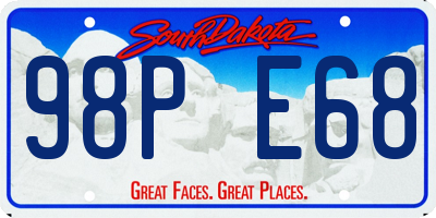 SD license plate 98PE68