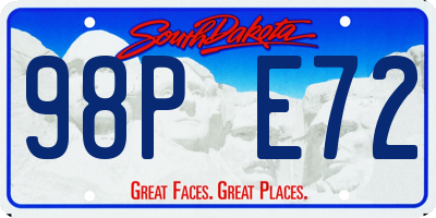 SD license plate 98PE72
