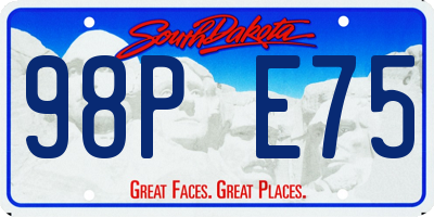 SD license plate 98PE75