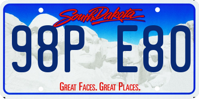 SD license plate 98PE80