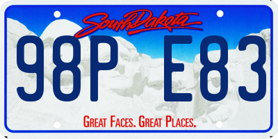 SD license plate 98PE83