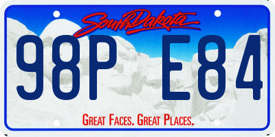 SD license plate 98PE84