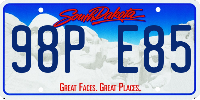 SD license plate 98PE85