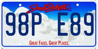 SD license plate 98PE89
