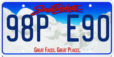 SD license plate 98PE90