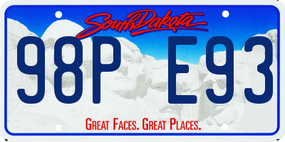 SD license plate 98PE93