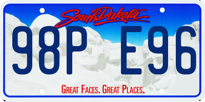 SD license plate 98PE96