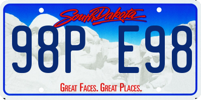SD license plate 98PE98
