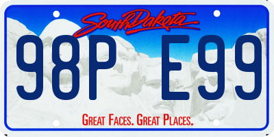 SD license plate 98PE99