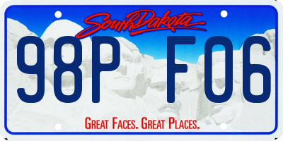 SD license plate 98PF06