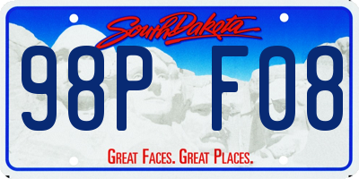 SD license plate 98PF08