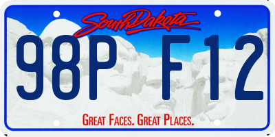 SD license plate 98PF12