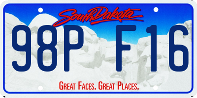 SD license plate 98PF16