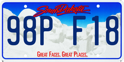 SD license plate 98PF18