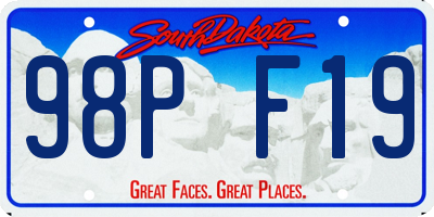 SD license plate 98PF19