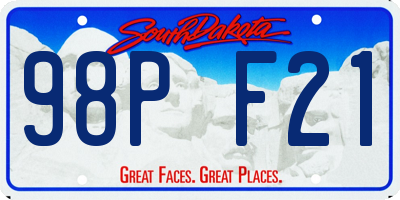 SD license plate 98PF21