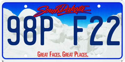 SD license plate 98PF22