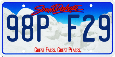 SD license plate 98PF29