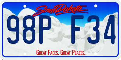 SD license plate 98PF34