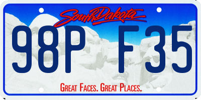 SD license plate 98PF35
