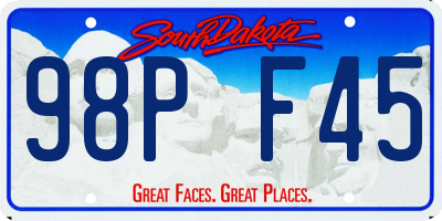 SD license plate 98PF45
