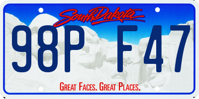 SD license plate 98PF47