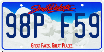 SD license plate 98PF59