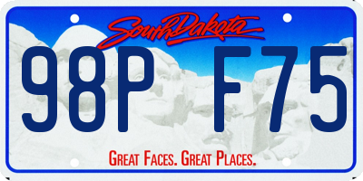 SD license plate 98PF75