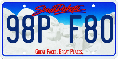 SD license plate 98PF80
