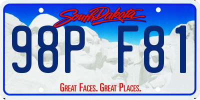 SD license plate 98PF81
