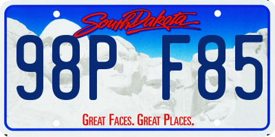 SD license plate 98PF85
