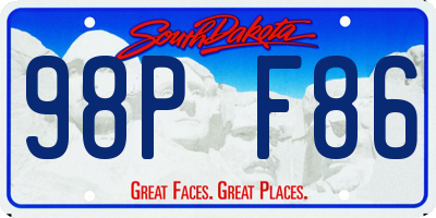 SD license plate 98PF86