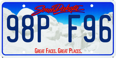 SD license plate 98PF96