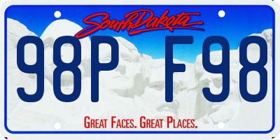 SD license plate 98PF98
