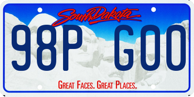 SD license plate 98PG00