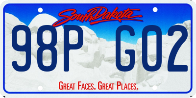 SD license plate 98PG02