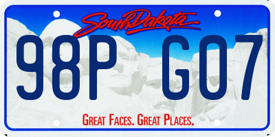 SD license plate 98PG07