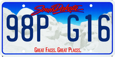 SD license plate 98PG16