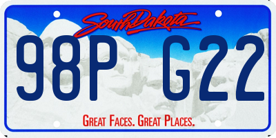 SD license plate 98PG22