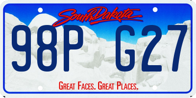 SD license plate 98PG27