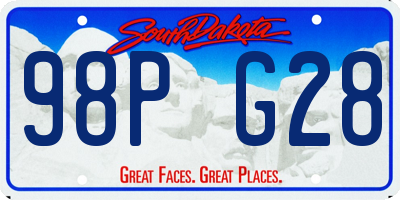 SD license plate 98PG28