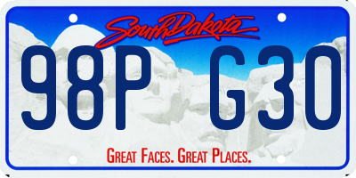 SD license plate 98PG30