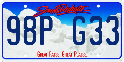 SD license plate 98PG33