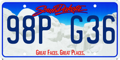 SD license plate 98PG36