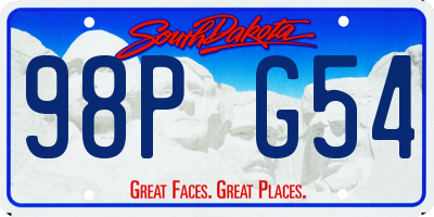 SD license plate 98PG54