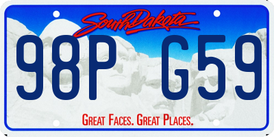 SD license plate 98PG59